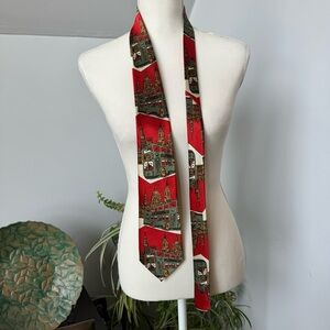 Double-Decker Bus City Tour‎ Red Handmade Novelty Tie Dude Fashion tour guide